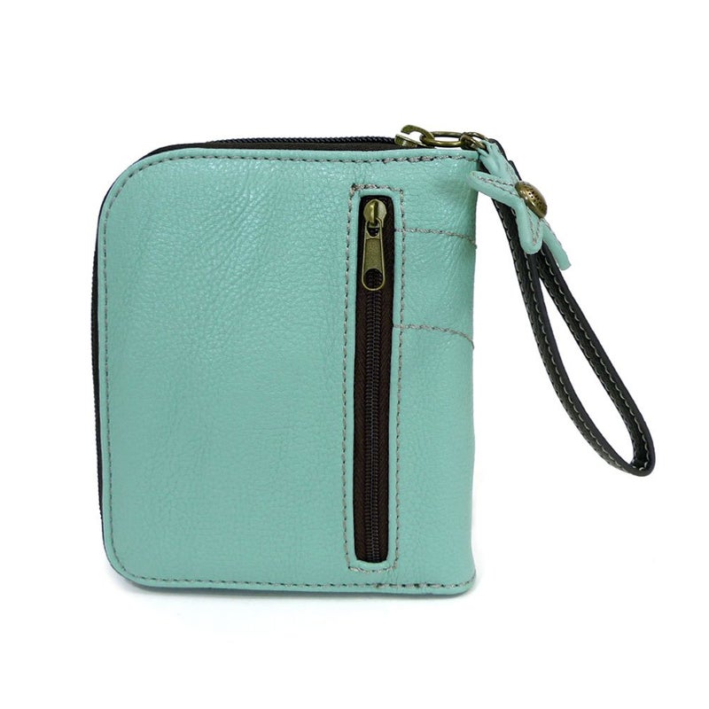 CHALA Zip Around Wallet, Wristlet, 8 Credit Card Slots, Sturdy Pu Leather - Turtle - Blue - Image 2